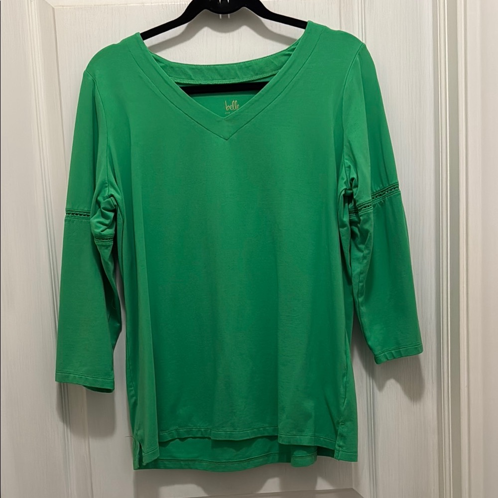 Belle by Kim Gravel Green Long Sleeve Blouse